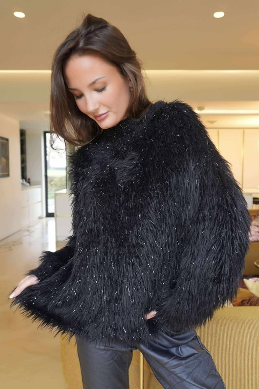 Claudia Shaggy Knit Black